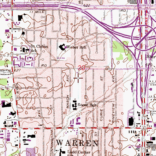 Topographic Map of Busse Park, MI