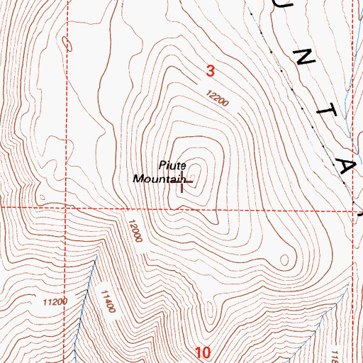 Topographic Map of Piute Mountain, CA