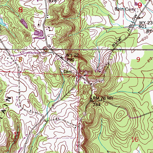 Topographic Map of Blackground Cemetery, AL