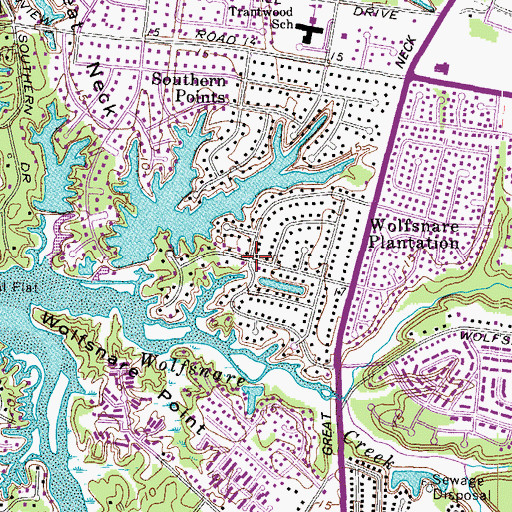 Topographic Map of Wolfsnare Neighborhood Park, VA
