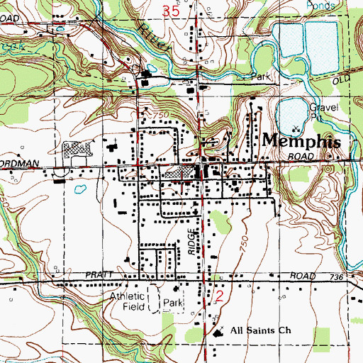 Topographic Map of Fellowship Baptist Church, MI