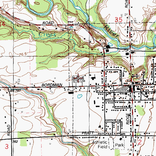 Topographic Map of Memphis Elementary School, MI