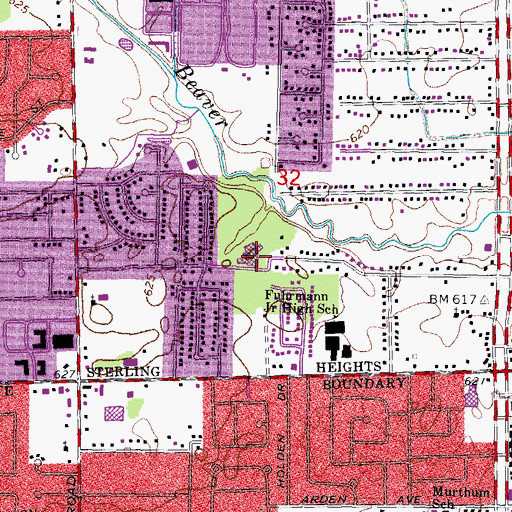 Topographic Map of Harwood Elementary School, MI