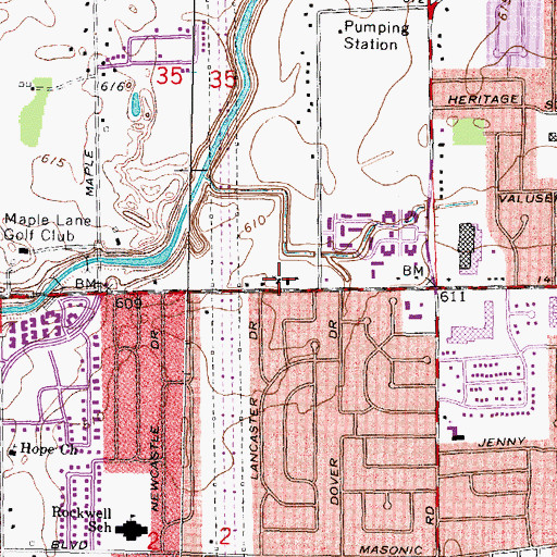 Topographic Map of Fellowship Baptist Church, MI