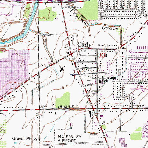 Topographic Map of Joy Community Church, MI