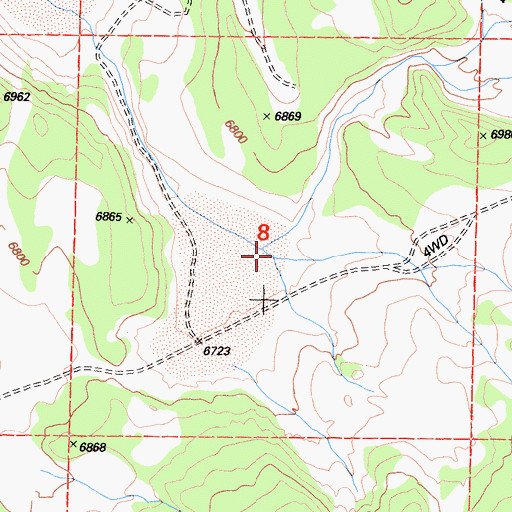 Topographic Map of Pizona Creek, CA