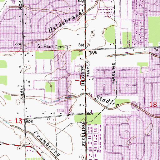 Topographic Map of Saint Michael's Catholic Church, MI