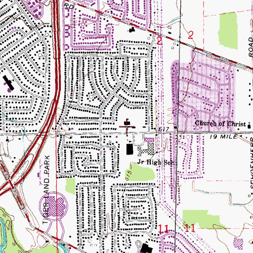 Topographic Map of Saint Matthias Catholic Church, MI