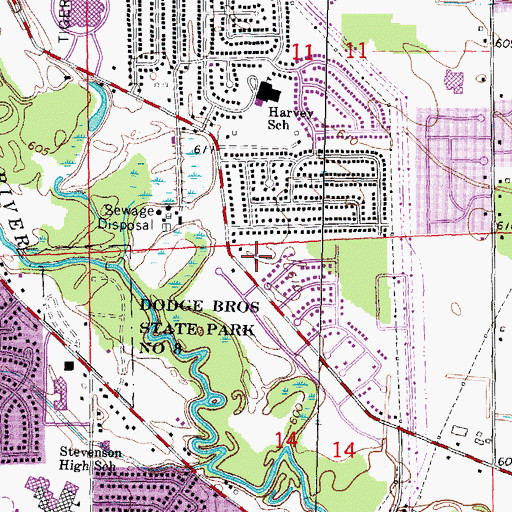 Topographic Map of Memorial Baptist Church, MI