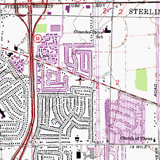 Topographic Map of Christ Lutheran Church, MI