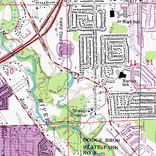 Topographic Map of Riverwood Community Church, MI