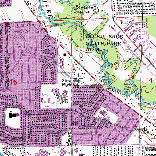 Topographic Map of Church of Christ Metro, MI