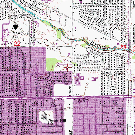 Topographic Map of Parkside Community Church, MI