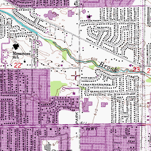 Topographic Map of Dodge Park Church of God, MI