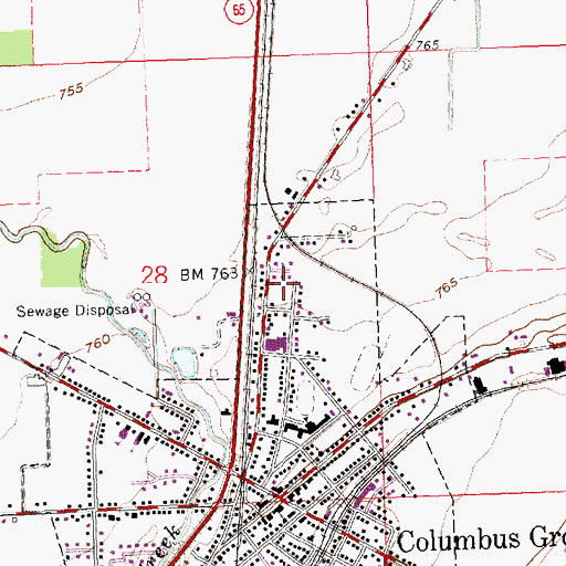 Topographic Map of Gettman Trailer Park, OH