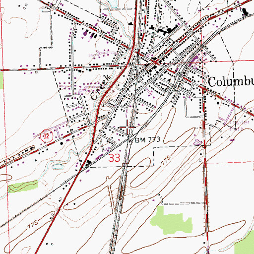 Topographic Map of Bowers Mobile Home Park, OH