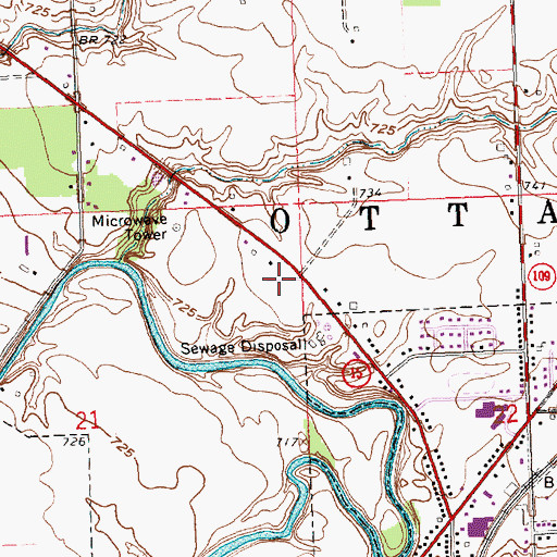 Topographic Map of Green Acres Estates, OH