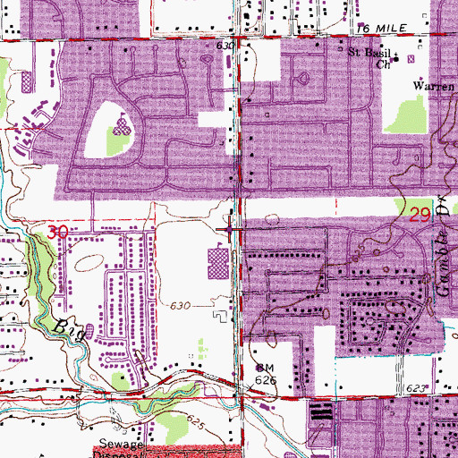Topographic Map of Saint Rene Parish, MI
