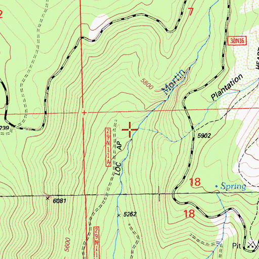 Topographic Map of Plantation Gulch, CA