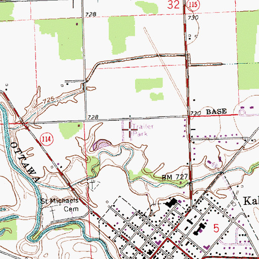 Topographic Map of Arrowhead Trailer Park Number 1, OH