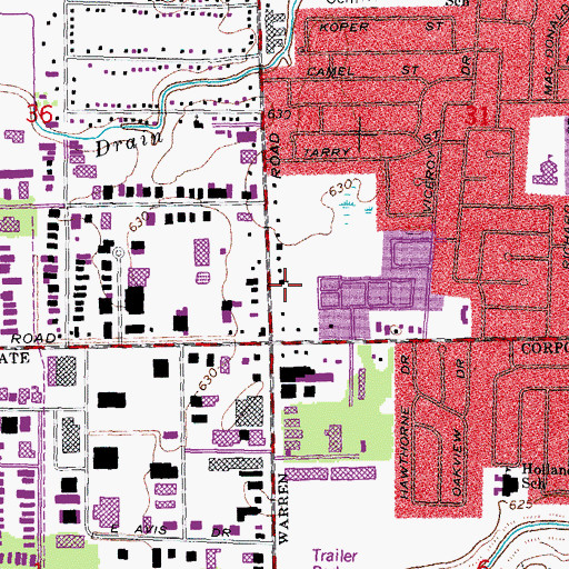 Topographic Map of Church of Jesus Christ, MI