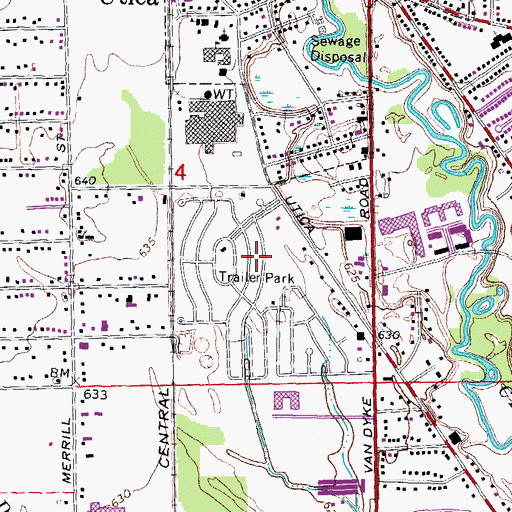 Topographic Map of Sterling Estates Mobile Home Park, MI
