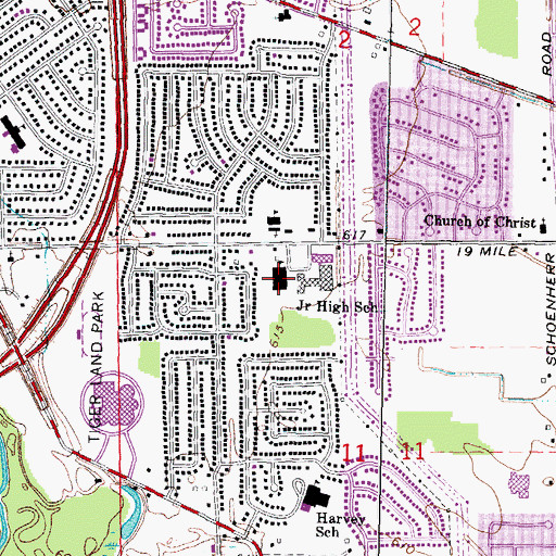 Topographic Map of Browning Elementary School, MI