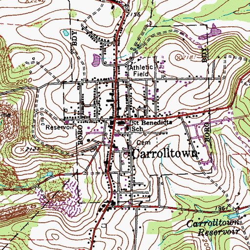 Topographic Map of Saint Benedict Roman Catholic Church, PA