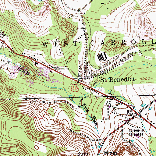 Topographic Map of Saint Benedict Post Office, PA
