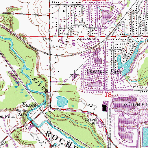 Topographic Map of Roberts Elementary School, MI