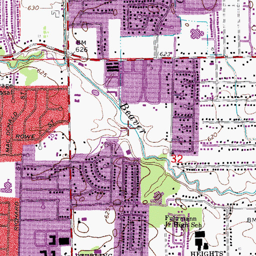 Topographic Map of Beaver Creek Park, MI