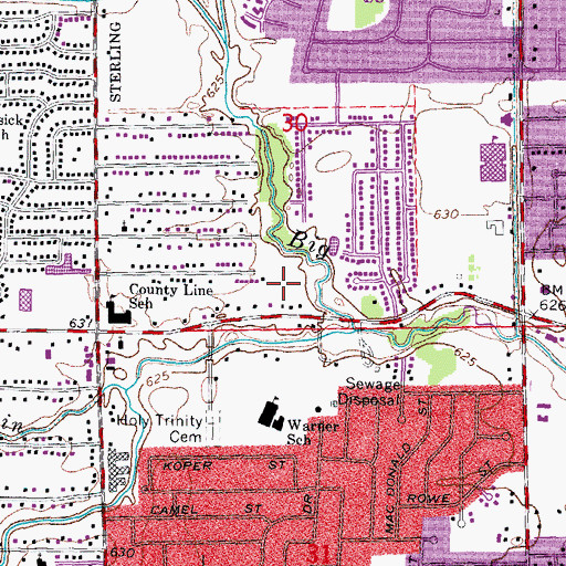 Topographic Map of James C Nelson Park, MI
