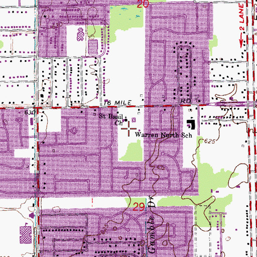 Topographic Map of Magnolia Park, MI