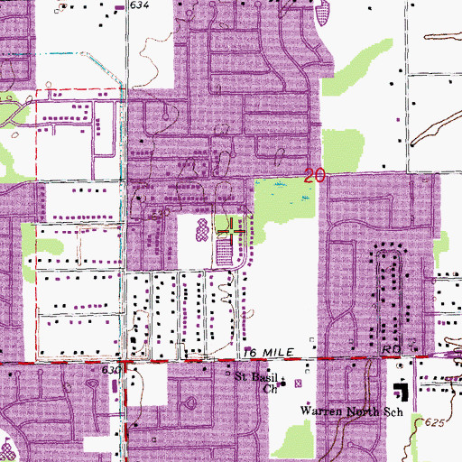 Topographic Map of Carpathia Park, MI