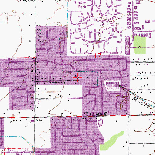 Topographic Map of Hampton Park, MI
