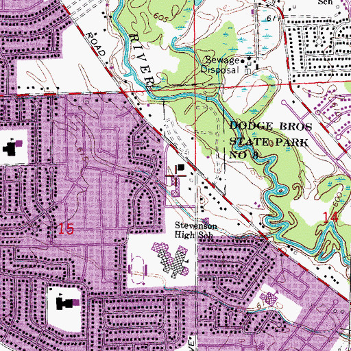 Topographic Map of Sterling Heights Police Department, MI