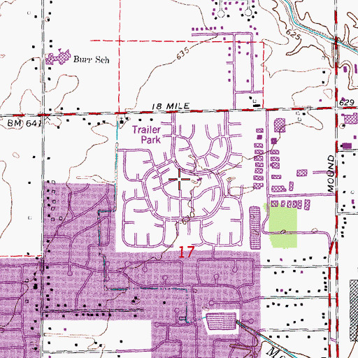 Topographic Map of Rudgate Manor Mobile Home Park, MI