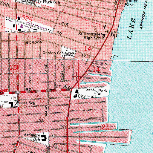 Topographic Map of Lake Shore Presbyterian Church, MI