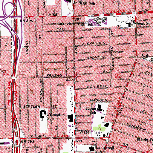 Topographic Map of Bethel Lutheran Church, MI