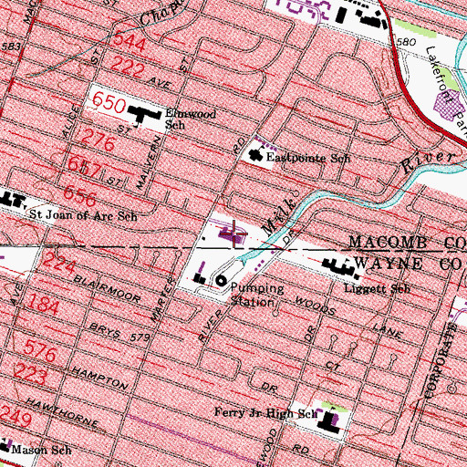 Topographic Map of Assumption Greek Orthodox Church, MI