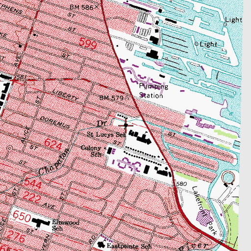 Topographic Map of Heritage Presbyterian Church, MI