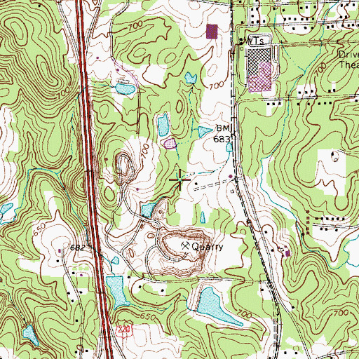 Topographic Map of Asheboro Quarry, NC