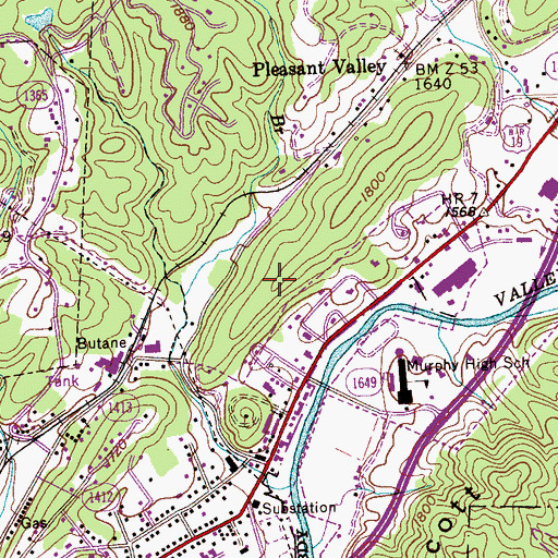 Topographic Map of Blue Quarry, NC