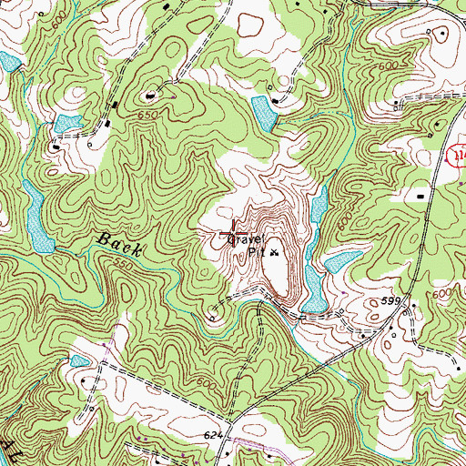 Topographic Map of Burlington Quarry, NC
