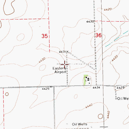 Topographic Map of Easterly Airport (historical), NE