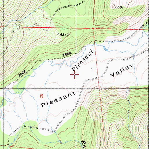Topographic Map of Pleasant Valley, CA