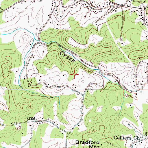 Topographic Map of Causby Gneiss Quarry, NC