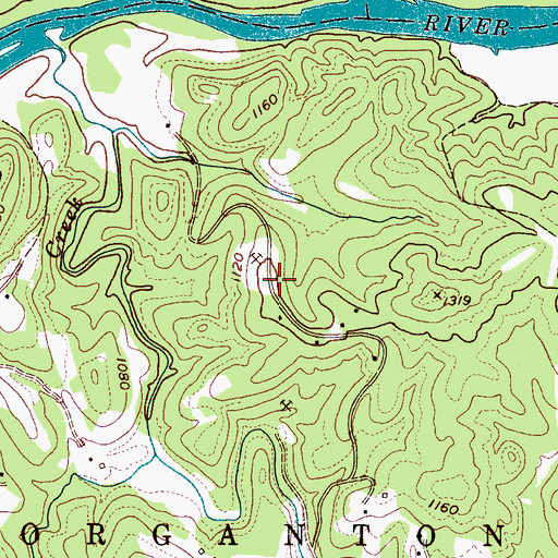 Topographic Map of Causby Quarry, NC