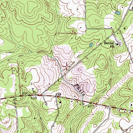 Topographic Map of Chapel Hill Quarry, NC