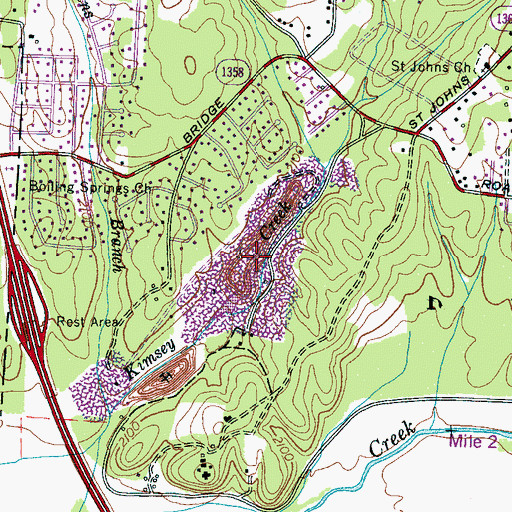 Topographic Map of Fletcher Quarry, NC